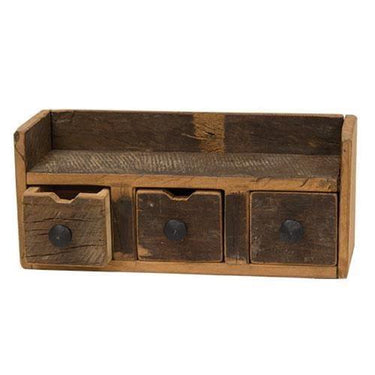 Three Drawer Cupboard Distressed & Aged Finish - The Fox Decor
